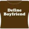 Bewild Cool Funny & Offensive Define Boyfriend Girls T-Shirt (Brown)