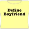 Bewild Define Boyfriend Girls T-Shirt (Yellow) Cool Funny & Offensive