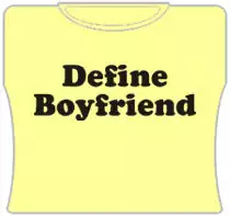 Bewild Define Boyfriend Girls T-Shirt (Yellow) Cool Funny & Offensive