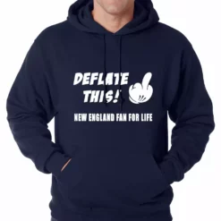 Bewild Sport Inspiration Deflate This! Middle Finger New England Fan For Life Adult Hoodie