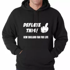 Bewild Sport Inspiration Deflate This! Middle Finger New England Fan For Life Adult Hoodie 9 Bewild Sport Inspiration Deflate This! Middle Finger New England Fan For Life Adult Hoodie
