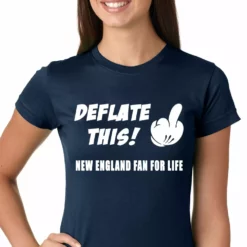 Bewild Deflate This! Middle Finger New England Fan For Life Girls T-shirt Sport Inspiration