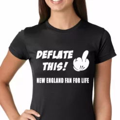 Bewild Deflate This! Middle Finger New England Fan For Life Girls T-shirt Sport Inspiration