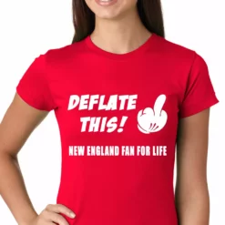 Bewild Deflate This! Middle Finger New England Fan For Life Girls T-shirt Sport Inspiration