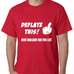 Bewild Deflate This! Middle Finger New England Fan For Life Mens T-shirt Sport Inspiration