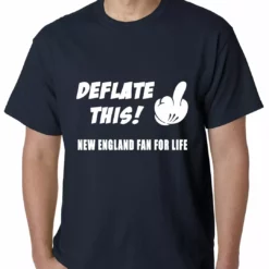Bewild Deflate This! Middle Finger New England Fan For Life Mens T-shirt Sport Inspiration