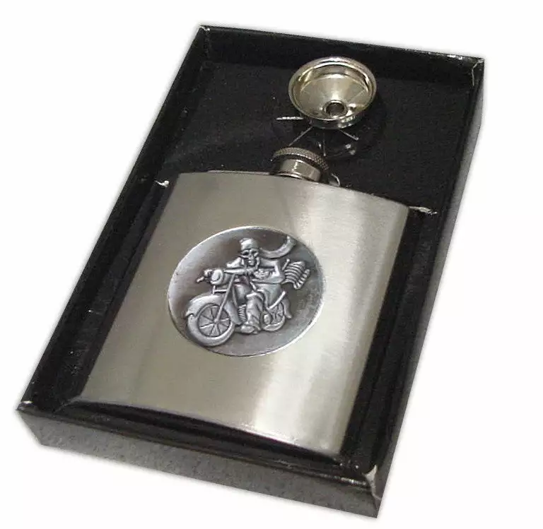 Bewild Deluxe 7 Oz Stainless Steel Biker Flask 4 Bewild Deluxe 7 Oz Stainless Steel Biker Flask