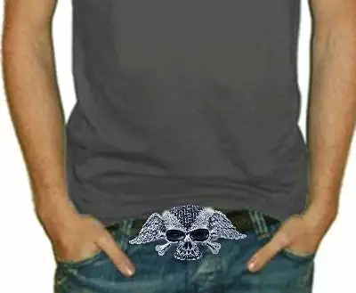 Bewild Belt Buckles Designer Winged Rhinestone Skull Buckle With FREE Belt 6 Bewild Belt Buckles Designer Winged Rhinestone Skull Buckle With FREE Belt