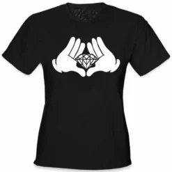 Bewild Cool Funny & Offensive Diamond Cartoon Hands Girl's T-Shirt