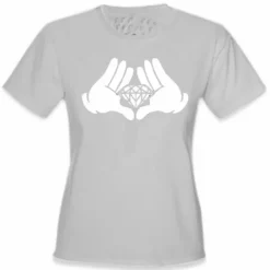Bewild Cool Funny & Offensive Diamond Cartoon Hands Girl's T-Shirt