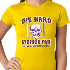 Bewild Die Hard Vikings Football Fan Girls T-shirt