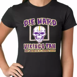 Bewild Die Hard Vikings Football Fan Girls T-shirt
