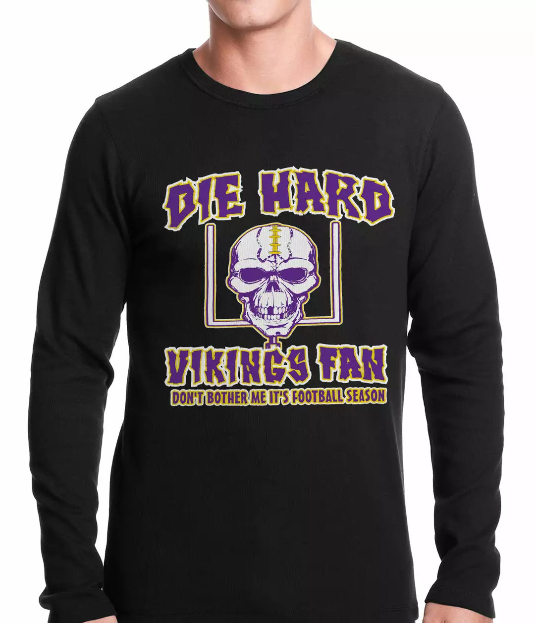 Bewild Die Hard Vikings Football Fan Thermal Shirt 3 Bewild Die Hard Vikings Football Fan Thermal Shirt