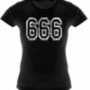 Bewild Cool Funny & Offensive Distressed 666 Girls T-Shirt