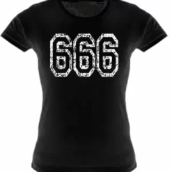 Bewild Cool Funny & Offensive Distressed 666 Girls T-Shirt