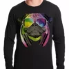 Bewild Cool Funny & Offensive DJ Pug Thermal Shirt