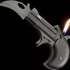 Bewild Skull Gun Belt Buckle With Lighter And Knife With FREE Leather Belt Belt Buckles