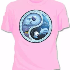 Bewild Dolphin Ying Yang Girls T-Shirt Cool Funny & Offensive