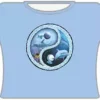 Bewild Cool Funny & Offensive Dolphin Ying Yang Girls T-Shirt (Lt Blue)