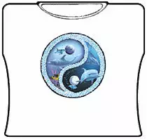 Bewild Dolphin Ying Yang Girls T-Shirt (White) Cool Funny & Offensive