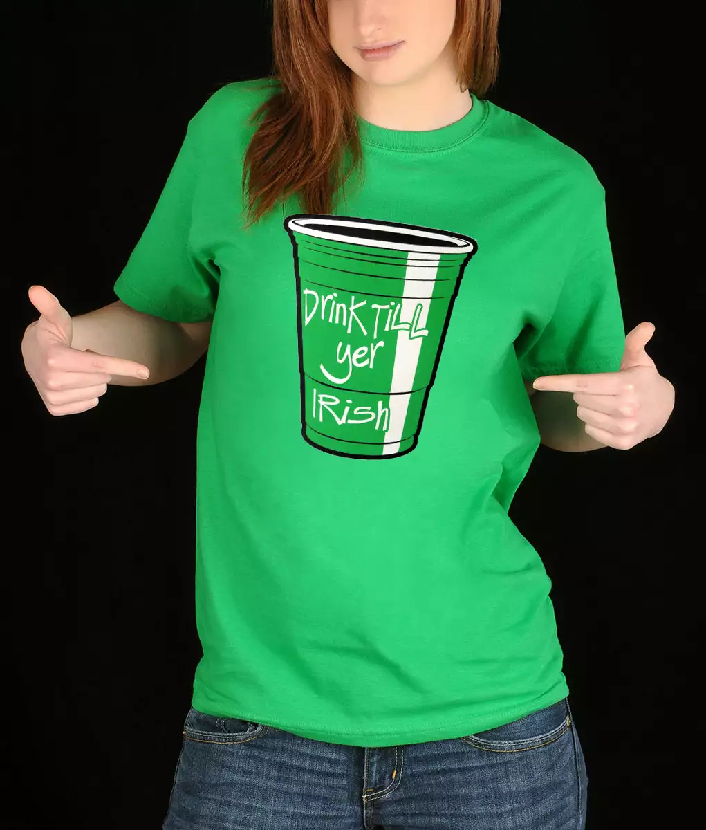 Bewild St.Patricks Day Drink Till Yer Irish Green Cup Girl's T-Shirt 3 Bewild St.Patricks Day Drink Till Yer Irish Green Cup Girl's T-Shirt