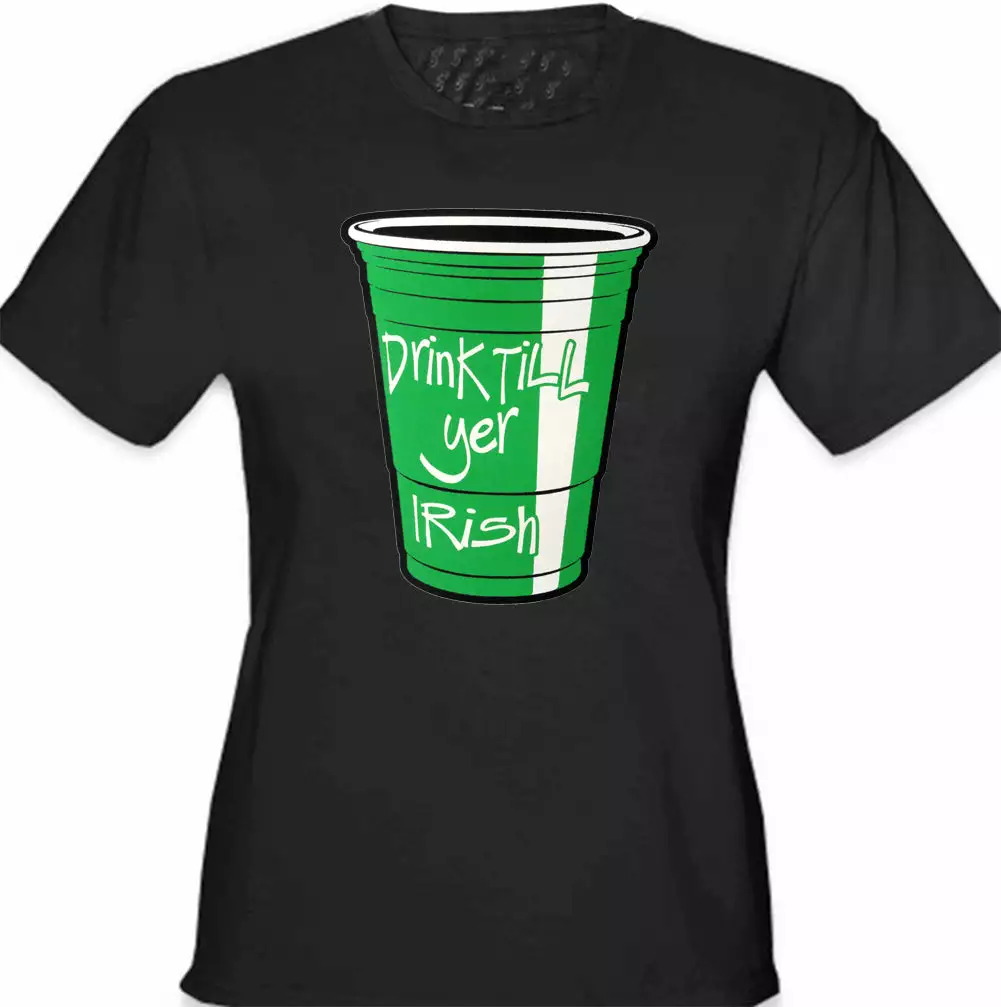 Bewild St.Patricks Day Drink Till Yer Irish Green Cup Girl's T-Shirt 6 Bewild St.Patricks Day Drink Till Yer Irish Green Cup Girl's T-Shirt