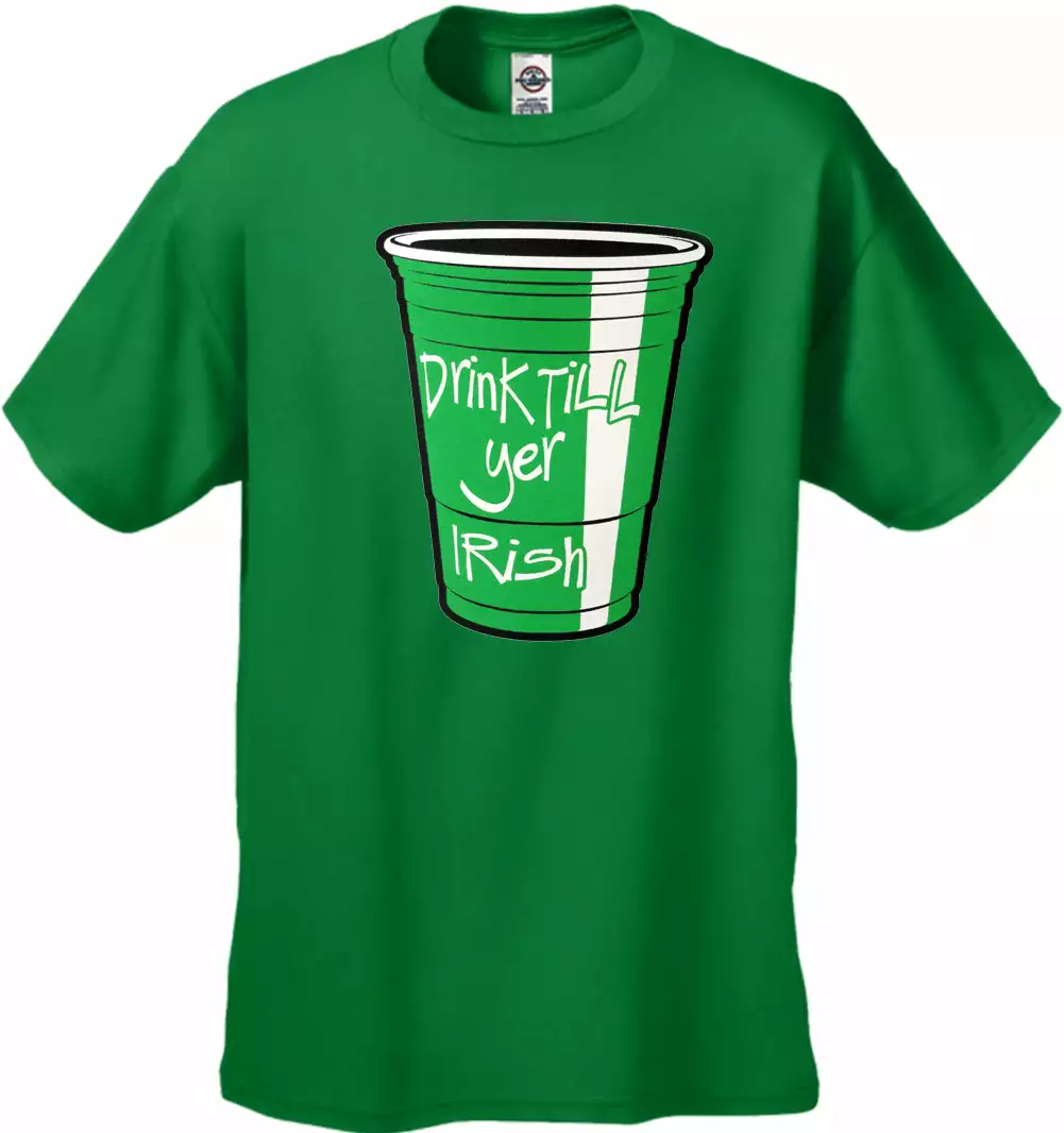 Bewild St.Patricks Day Drink Till Yer Irish Green Cup Men's T-Shirt 5 Bewild St.Patricks Day Drink Till Yer Irish Green Cup Men's T-Shirt