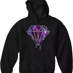 Bewild Dripping Purple Galaxy Diamond Adult Hoodie Cool Funny & Offensive