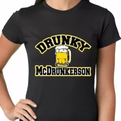 Bewild Cool Funny & Offensive Drunky McDrunkerson Funny Ladies T-shirt