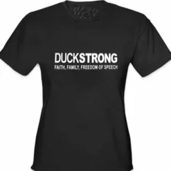 Bewild Cool Funny & Offensive DuckStrong Faith, Family, Freedom Of Speech Girl's T-Shirt
