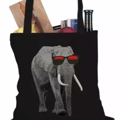 Bewild Cool Funny & Offensive Elephant Wearing Sunglasses Tote Bag