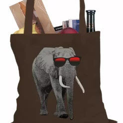 Bewild Cool Funny & Offensive Elephant Wearing Sunglasses Tote Bag