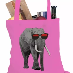 Bewild Cool Funny & Offensive Elephant Wearing Sunglasses Tote Bag