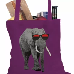 Bewild Cool Funny & Offensive Elephant Wearing Sunglasses Tote Bag