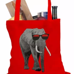 Bewild Cool Funny & Offensive Elephant Wearing Sunglasses Tote Bag