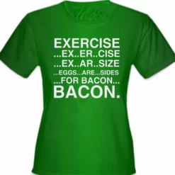 Bewild Exercise Eggs Are Sides For Bacon Girl's T-Shirt Cool Funny & Offensive 14 Bewild Exercise Eggs Are Sides For Bacon Girl's T-Shirt Cool Funny & Offensive