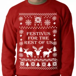 Bewild Festivus Ugly Christmas Sweater Crewneck Sweatshirt Holiday Prints