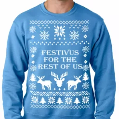 Bewild Festivus Ugly Christmas Sweater Crewneck Sweatshirt Holiday Prints