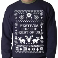 Bewild Festivus Ugly Christmas Sweater Crewneck Sweatshirt Holiday Prints