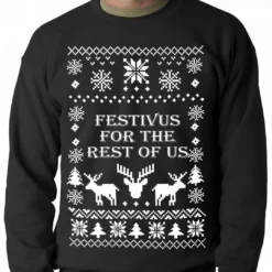 Bewild Festivus Ugly Christmas Sweater Crewneck Sweatshirt Holiday Prints