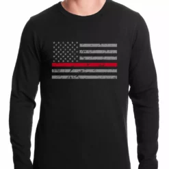 Bewild Say It Loud Firefighter Thin Red Line American Flag - Support Firefighter Department Horizontal Thermal Shirt