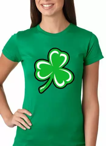 Bewild Flashing Light Up Shamrock Ladies T-Shirt (Kelly Green) St.Patricks Day 4 Bewild Flashing Light Up Shamrock Ladies T-Shirt (Kelly Green) St.Patricks Day
