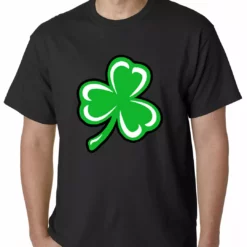 Bewild Flashing Light Up Shamrock Mens T-shirt (Black)