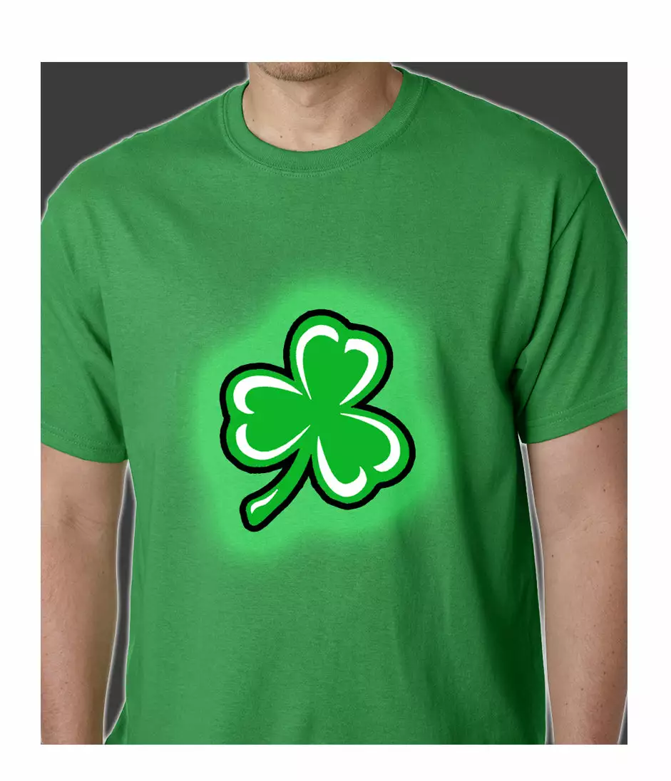 Bewild St.Patricks Day Flashing Light Up Shamrock Mens T-shirt (Irish Kelly Green) 4 Bewild St.Patricks Day Flashing Light Up Shamrock Mens T-shirt (Irish Kelly Green)