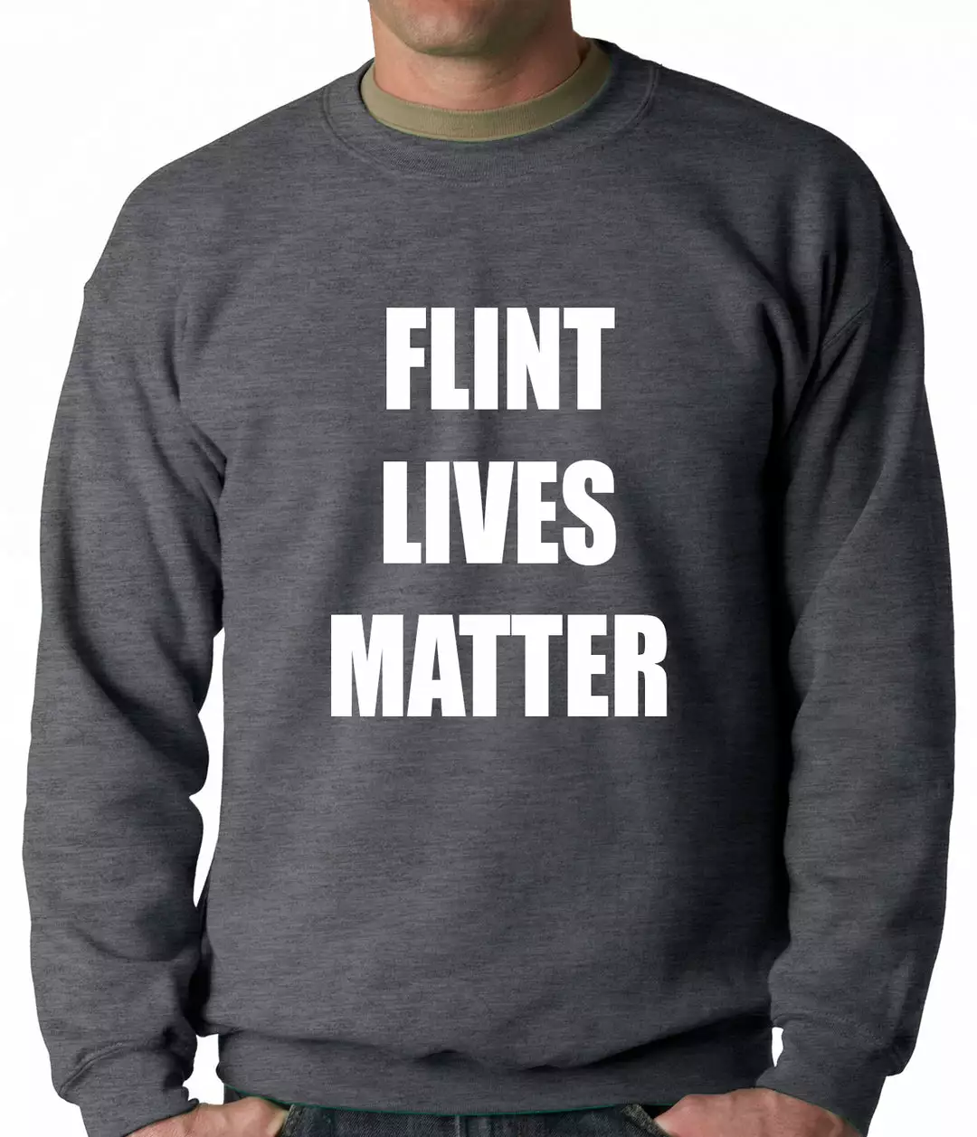 Bewild Flint Michigan Lives Matter Adult Crewneck Say It Loud 4 Bewild Flint Michigan Lives Matter Adult Crewneck Say It Loud