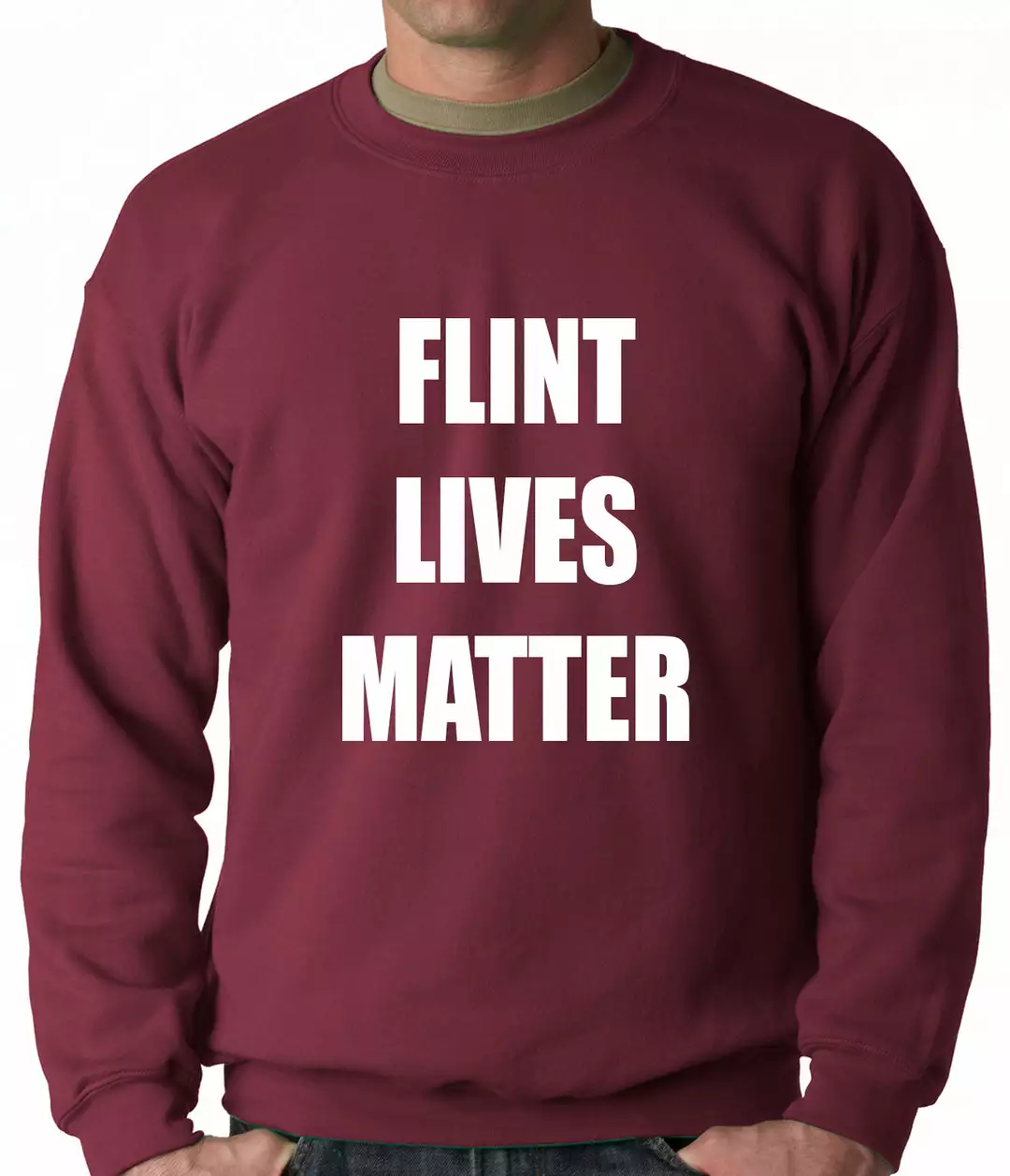 Bewild Flint Michigan Lives Matter Adult Crewneck Say It Loud 9 Bewild Flint Michigan Lives Matter Adult Crewneck Say It Loud