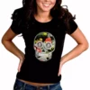 Bewild Cool Funny & Offensive Floral Sugar Skull Girl's T-Shirt