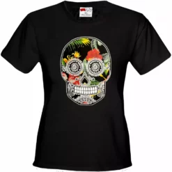 Bewild Cool Funny & Offensive Floral Sugar Skull Girl's T-Shirt