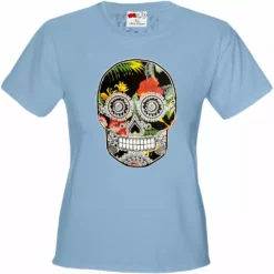 Bewild Cool Funny & Offensive Floral Sugar Skull Girl's T-Shirt