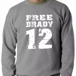Bewild Free Brady #12 - Deflategate New England Football Adult Crewneck Sport Inspiration